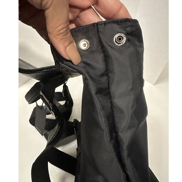 NWT Botkier New York Black Faux Leather Trigger Nylon Bag Mini Backpack - Picture 11 of 13